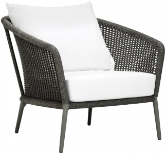Кресло плетеное с подушками JANUS et Cie Knot алюминий, роуп, акрил сланцевый Фото 1