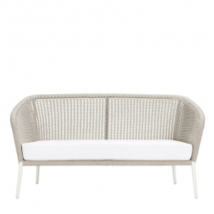 Диван двухместный плетеный с подушками JANUS et Cie Knot алюминий, роуп, акрил окаменелость Фото 7