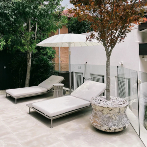 Столик плетеный кофейный JANUS et Cie Knot алюминий, роуп окаменелость Фото 8