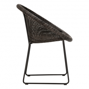 Кресло плетеное JANUS et Cie Gigi II сталь, алюминий, искусственный ротанг черный, ява Фото 6