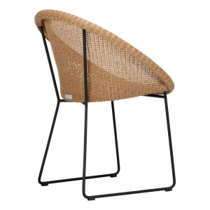 Кресло плетеное JANUS et Cie Gigi II сталь, алюминий, искусственный ротанг черный, кленовый Фото 4