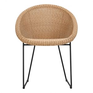 Кресло плетеное JANUS et Cie Gigi II сталь, алюминий, искусственный ротанг черный, кленовый Фото 3