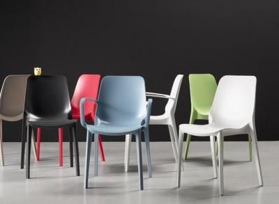 Комплект пластиковых стульев Scab Design Ginevra Set 6 стеклопластик горчичный Фото 6