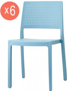 Комплект пластиковых стульев Scab Design Emi Set 6 стеклопластик голубой Фото 1