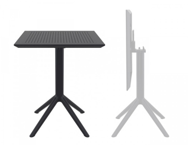 Комплект пластиковых складных столов Siesta Contract Sky Folding Table 60 Set 4 сталь, пластик черный Фото 4