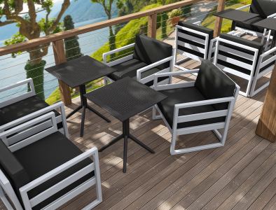 Комплект пластиковых складных столов Siesta Contract Sky Folding Table 60 Set 4 сталь, пластик черный Фото 21