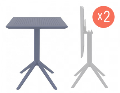 Комплект столов пластиковых складных Siesta Contract Sky Folding Table 60 Set 2 сталь, пластик темно-серый Фото 1