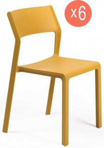 Комплект пластиковых стульев Nardi Trill Bistrot Set 6 стеклопластик горчичный Фото 1