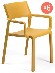Комплект пластиковых кресел Nardi Trill Armchair Set 6 стеклопластик горчичный Фото 1