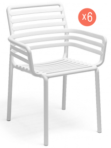 Комплект пластиковых кресел Nardi Doga Set 6 стеклопластик белый Фото 1