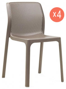 Комплект пластиковых стульев Nardi Bit Set 4 стеклопластик тортора Фото 1