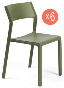 Комплект пластиковых стульев Nardi Trill Bistrot Set 6 стеклопластик агава Фото 1