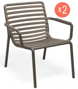 Комплект пластиковых лаунж кресел Nardi Doga Relax Set 2 стеклопластик табак Фото 1
