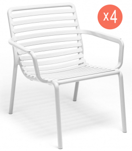 Комплект пластиковых лаунж кресел Nardi Doga Relax Set 4 стеклопластик белый Фото 1