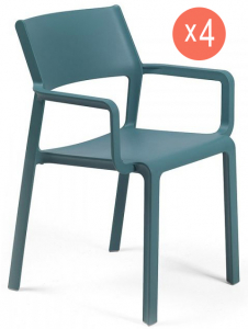 Комплект пластиковых кресел Nardi Trill Armchair Set 4 стеклопластик бирюзовый Фото 1
