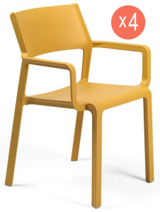 Комплект пластиковых кресел Nardi Trill Armchair Set 4 стеклопластик горчичный Фото 1