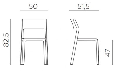 Комплект пластиковых кресел Nardi Trill Bistrot Set 4 стеклопластик антрацит Фото 2