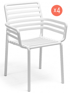 Комплект пластиковых кресел Nardi Doga Set 4 стеклопластик белый Фото 1