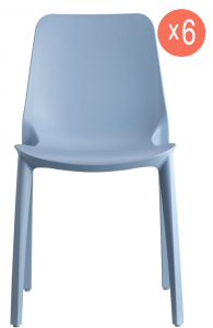 Комплект пластиковых стульев Scab Design Ginevra Set 6 стеклопластик голубой Фото 1