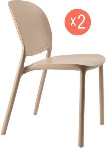 Комплект пластиковых стульев Scab Design Hug Go Green Set 2 технополимер тортора Фото 1