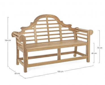 Скамейка деревянная трехместная Garden Relax Veradero тик Фото 2