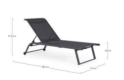 Шезлонг-лежак текстиленовый Garden Relax Taylor алюминий, текстилен темно-серый Фото 2