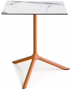 Стол ламинированный обеденный складной Scab Design Tripe Maxi Folding сталь, компакт-ламинат HPL терракотовый, белый мрамор Каррара Фото 5