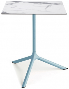 Стол ламинированный обеденный складной Scab Design Tripe Maxi Folding сталь, компакт-ламинат HPL голубой, белый мрамор Каррара Фото 5