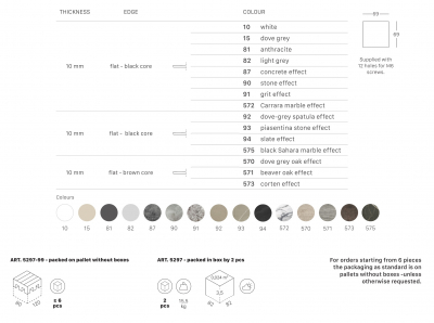 Столешница квадратная Scab Design Compact Laminate для подстолья Nemo, Domino, Tiffany, Cross компакт-ламинат HPL цементный Фото 2