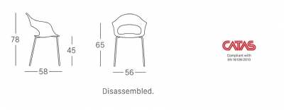 Комплект пластиковых кресел Scab Design Lady B Set 4 сталь, технополимер желтый Фото 2