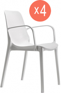 Комплект пластиковых кресел Scab Design Ginevra Set 4 стеклопластик лен Фото 1