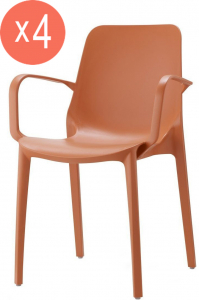 Комплект пластиковых кресел Scab Design Ginevra Set 4 стеклопластик терракотовый Фото 1