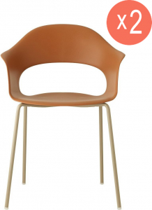 Комплект пластиковых кресел Scab Design Lady B Set 2 сталь, технополимер тортора, терракотовый Фото 1