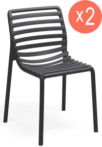 Комплект пластиковых стульев Nardi Doga Bistrot Set 2 стеклопластик антрацит Фото 1