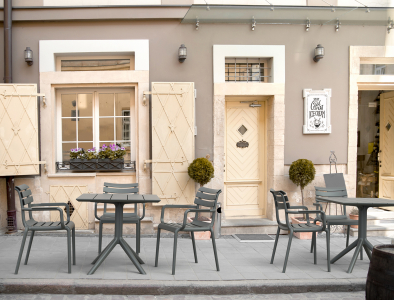 Стол пластиковый Siesta Contract Paris Table 80 сталь, пластик темно-серый Фото 7