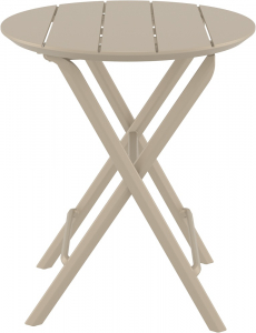 Стол пластиковый складной Siesta Contract Helen Folding Table Ø60 пластик бежевый Фото 5