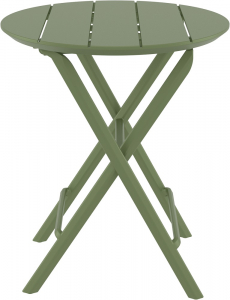 Стол пластиковый складной Siesta Contract Helen Folding Table Ø60 пластик оливковый Фото 6