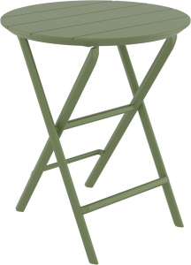 Стол пластиковый складной Siesta Contract Helen Folding Table Ø60 пластик оливковый Фото 1