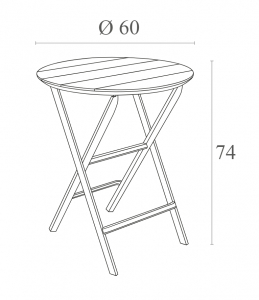Стол пластиковый складной Siesta Contract Helen Folding Table Ø60 пластик марсала Фото 2