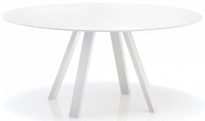 Стол круглый PEDRALI Arki-Table Compact сталь, алюминий, компакт-ламинат HPL белый Фото 4