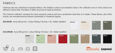 Зонт профессиональный Ø2.7 м Umbrosa Wall Paraflex алюминий, ткань solidum Фото 3