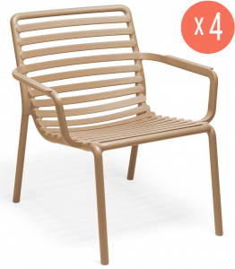 Комплект пластиковых кресел Nardi Doga Relax Set 4 стеклопластик капучино Фото 1