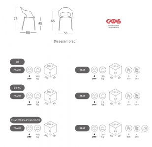 Комплект пластиковых кресел Scab Design Lady B Set 2 сталь, технополимер тортора Фото 2