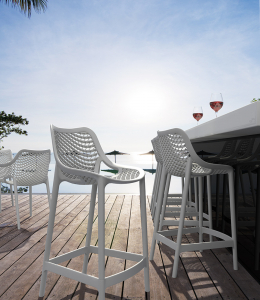 Комплект пластиковых полубарных стульев Siesta Contract Air Bar 65 Set 2 стеклопластик белый Фото 5