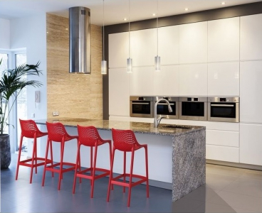 Комплект стульев пластиковых полубарных Siesta Contract Air Bar 65 Set 4 стеклопластик красный Фото 8