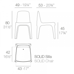 Стул пластиковый Vondom Solid Basic полиэтилен слоновая кость Фото 2