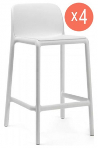 Комплект пластиковых полубарных стульев Nardi Faro Mini Set 4 стеклопластик белый Фото 1