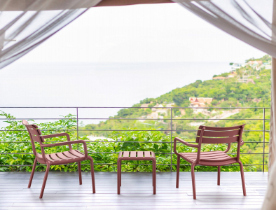 Комплект пластиковых лаунж кресел Siesta Contract Paris Lounge Set 4 стеклопластик марсала Фото 14