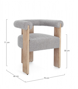 Кресло деревянное с обивкой Garden Relax Agape сосна, фанера, полиэстер натуральный, серый Фото 2