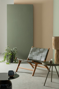 Стул лаунж деревянный с обивкой Garden Relax Joanna тик, натуральная кожа натуральный, зеленый Фото 9